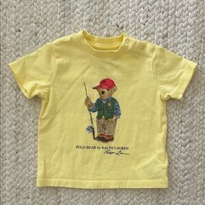 Ralph Lauren yellow fisherman Polo bear tshirt, 9M